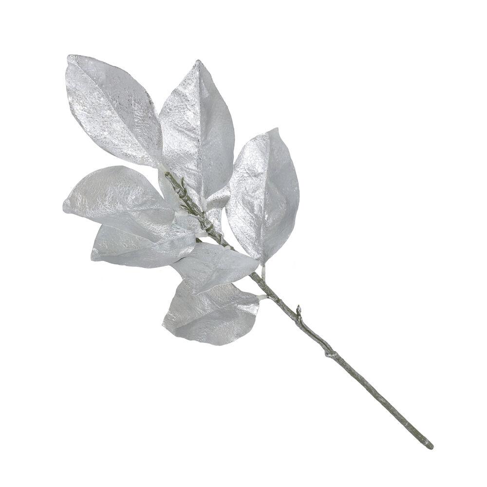 Thiccywoov 12 Pcs 12.6 Inch Christmas Magnolia Picks Artificial Magnolia Stem Branches Faux Christmas Leaves Picks for Vase Arrangement Table Centerpiece Party Xmas Wreath Garland Decor (Silver)