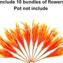 Artificial Fall Fake Outdoor Plants Flowers for Autumn Decoration,10 Bundles Faux Plastic Tall Monkey Grass Greenery UV Resistant Realistic for Home Outside Planter Window Porch Patio Garden (Orange)