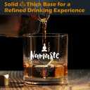 kunlisa Namaste Zen Gifts Whiskey Glasses, Meditation Spiritual Gifts for Women, Gift for Yoga Lovers, 10 oz Drinking Rocks Glasses for Women Whisky Cocktail Scotch Bourbon Liquor