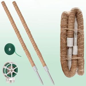 2Pack Bendable Moss Pole for Plants, 23.62Inch Coir Moss Sticks with Jute Rope, Plant Support Stakes for Indoor Potted Plants, Pothos, Philodendron, Stand & Trellis, Sticks Support