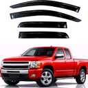 KPY Rain Guards for 2007-2013 Chevrolet Silverado/GMC Sierra 1500 Extended Cab, Out-Channel Window Visor Vent Deflector, Truck Accessories 2007-2014 Chevy Silverado/Sierra 2500HD 3500HD (Extended Cab)
