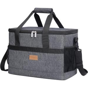 Lifewit Cooler Bag 30 Cans Collapsible and Insulated Large Lunch Bag Leakproof Soft Cooler Portable Tote for Camping/BBQ/Family Outdoor Activities ,Color: Dark Gray