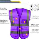 10 Pack Safety Vests, High Visibility Reflective Vest with 5 Pockets and Zipper for Men Women, Working Vest for Outdoor