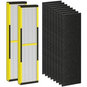 FLT4825 Replacement Filter B Fit for Germ Guardian Air Purifier, ac4825e Replacement Filter Fit for ac4825 AC4825 AC4300 AC4900 AC4825DLX AC4850 CDAP4500 AP2200, 2 True HEPA + 8 Carbon Filters