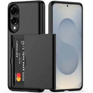 Nvollnoe for Samsung Galaxy S25 Edge Case with Card Holder Dual Layer Heavy Duty Protective Case Hidden Card Slot Slim Wallet Cover for Samsung S25 Edge 6.7''(Black) 4Pcs