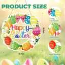 2 x Easter Decoration Wooden Wreath for Front Door Sign Happy Easter Bunny Eggs Spring Decoration, Rabbit Sign Welcome Hanging Wall Signs for Home Wall Decor Party Outdoor Indoor