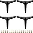 4.7 inch/12cm Matte Black Metal Furniture Legs Set of 4, DIY Replacement for Short Cabinet Legs, Sofa Legs, Small Dresser Legs