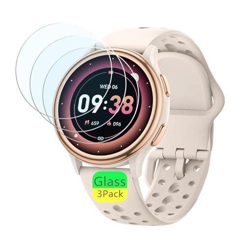 Aemus Screen Protector Compatible for KEEPONFIT Smart Watch 1.27" (3 Pack) 9H Tempered Glass Film, Compatible for RUXINGX G53 Fitness Tracker Screen Protector