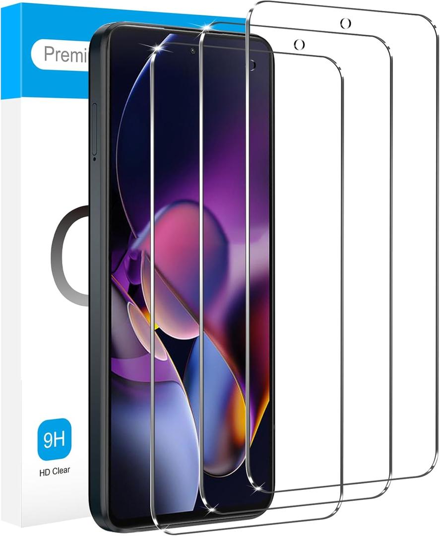 Fotbor 3 Pack for Motorola Moto G Stylus 5G (2024) Tempered Glass Screen Protector, 9H Hardness Shatterproof, HD Clear Film Sensitive Touch Case Friendly Bubble Free