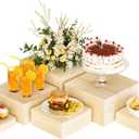 YFEEN Wooden Display Risers,6PCS Jewelry and Accessories Risers for Jewelry Figurine 5in to 10in For Buffet Party Rustic Wood Cake & Cupcake Stands& Decor (Natural, 5IN to 10IN)