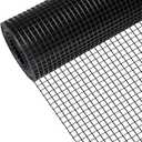 Zevemomo 48" x 100' 1/2inch Hardware Cloth, Black Vinyl Coated Chicken Wire Fence Galvanized Welded Mesh Roll for Home Garden Rabbit Cage