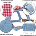 Faleela No-Pull Puppy Harness & Leash Set - 7 Color Options, Soft, Adjustable, Choke-Free, Escape-Proof, Lightweight Cute Pet Vest for Small & Medium Dogs (Blue+Red, M)
