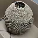 13.4" Rattan Pendant Light,Woven Seagrass Chandelier | 13.4" Seagrass Pendant Light,Boho Hand Woven Wicker Hanging Light,Coastal Chandelier,Brown Woven Rattan Pendant Light, D13.39"xH13.39"