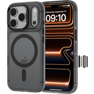 BENKS Magnetic Case for iPhone 17 Pro with Camera Control Button, Compatible with MagSafe, Slim Translucent Matte Shockproof Protective Phone Case, Black