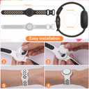 Waterproof Bracelet Compatible with AirTag for Kids (2 Pack), Protective Case GPS Tracker Holder for Child with Full Coverage Hidden Design, Soft Silicone Anti-Lost Wristband Cover for Toddler WBGO (White Black+Dark Grey Orange)