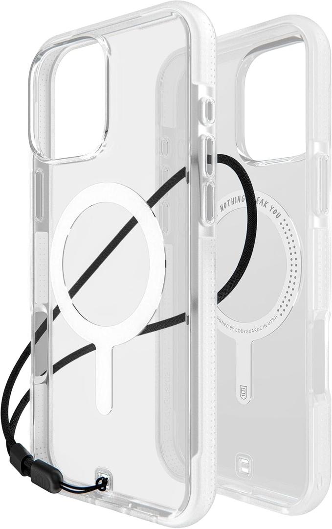 BodyGuardz Ace Pro Compatible with iPhone 16 Pro Max Case - Shockproof Cover with 18FT Drop Tested - Compatible with MagSafe - Wireless Charging - Responsive Buttons (Clear)