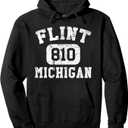 MI Hometown Classic Retro Souvenir Apparel Flint Michigan Area Code Vintage Retro Black UnisexAdults Small Hoodie size L