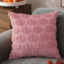 DFXSZ Fall Pillow Covers 18x18 Set of 1 Fall Decoration Autumn Pink Pumpkin Throw Pillow Cases Soft Plush Faux Fur Wool Couch Cushion Case for Chair Sofa Bedroom Living Room Home Decor PTK02G18