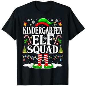 Kindergarten Elf Squad Xmas Funny Christmas Kindergarten Elf T-Shirt XL
