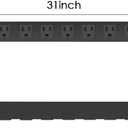 Metal Wall Mount Power Strip, Mountable Power Outlet, Aluminum Alloy Mount Power Socket with Switch, 6 FT SJT 3/C 14AWG Power Cord, 15A 125V 1875W (16 Outlet)