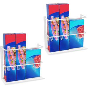 2 Pack Kitchen Wrap Organizer Door Mount, Aluminum Foil Holder Cabinet Door Organizer Cabinet Storage Basket for Kitchen Wrap/Food Bag Storage, White