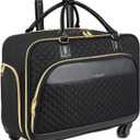 Ytonet Rolling Briefcase for Women, 17.3 Inch Rolling Laptop Bag with 4 Spinner Wheels, Water Rresistant Wheeled Computer Bag with Lock, Large Rolling Bag for Travel Business Overnight Teacher, Black