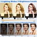 2 x Portable Magnetic Selfie Light Video Conference Lighting with Clip & Camera Adapter 1000mAh Battery 3 Light Modes for Phone Tablets Laptops Cameras Makeup Video Conferencing Live Streaming