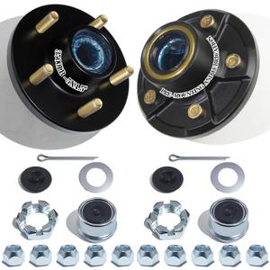 2 Sets 3500 lbs Pre-Iubricated Trailer Hub Kits 5 Bolt 4.5 for 1-1/16'' to 1-3/8'' #84 Tapered Spindle,Pre-Assmelde L44649 L68149 Bearings and Grease Seal Trailer Hubs 5 Lug Kit