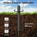 Shade Sail Poles, Heavy Duty Sun Shade Poles, Screw in Poles for Sun Shades Outdoor, 12 Ft Sun Shade Sail Poles with D-Clamps, 2.28" Sun Shade Pole Kit for Ground Soil Backyard, 2 Packs Black, 12FT Double Pack