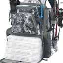 Piscifun Fishing Backpack with 2 Rod Holders & 4 Tackle Boxes, Large Tackle Storage Bag With Rain Cover for Fishing Gear (VEIL Camouflage)