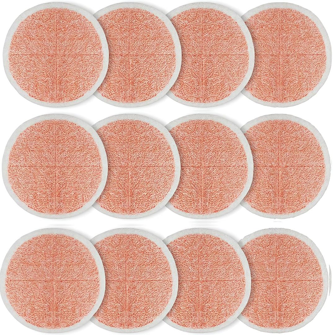 Spinwave Mop Replacement Pads for Bissell Spinwave 20399 23157 23159 2039A 2124A 20393 2039T 2039W 20391 20395 2307 2315A Hard Floor Mop Refill Heavy Scrub Pad- Part #1611297 & 1611298 (12Pack)