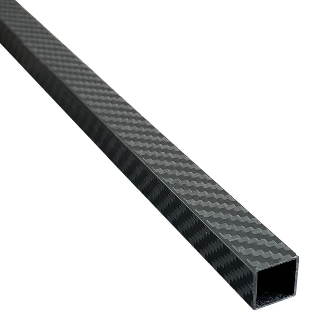 1pcs Square Carbon Fiber Tube 16x16x600MM,1.0MM Wall Thickness,3K Roll Wrapped Twill Matte Finish