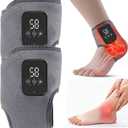 Cordless Ankle Heating Pad, Foot Renew, Foot Ankle Massager for Pain Relief and Blood Circulation, 3 Levels of Heat and Vibration Adjustable, Smart Timer, Suitable for Neuropathy & Tendonitis (2Pcs)