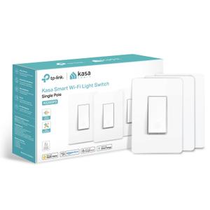 Kasa Apple HomeKit Smart Light Switch KS200P3, Single Pole, Neutral Wire Required, 2.4GHz Wi-Fi Light Switch Works with Siri, Alexa and Google Home, UL Certified, No Hub Required, White, Pack of 3