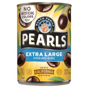 Pearls Extra-Large Ripe Pitted Olives, Pack of 12, 6 oz Cans
