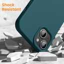 OuXul for iPhone 14 Case, iPhone 13 Case Shockproof Liquid Silicone Protective Phone Case with Soft Anti-Scratch Microfiber Lining Ultra Slim Drop Protection Phone Cover 6.1 inch(Blackish Green)