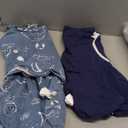 ZIGJOY Sleep Sack Swaddle 1.0 Tog Baby Wearable Blanket 100% Cotton Baby Swaddle Blanket for Newborns 0-6 Months Space&Blue