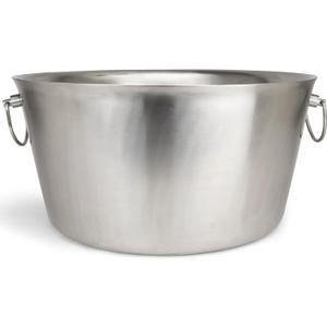 Stainless Steel Insulated Beverage Tub - Real Deal Steel, Large 6 Gallon Round Double Walled Party Tub, Drink Bucket for Parties, Ice Cooler for Wine Beer, 6 Gallon Capacity