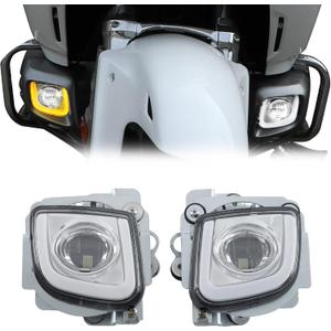 LED Fog Light Turn Signal for Goldwing GL1800, Dual Colors Rectangular Headlight w/DRL Turn Signal Fog Light for Honda Gold Wing GL1800 2012-2017, F6B 2013-2017, Valkyrie 1800 2014-2015 Accessories