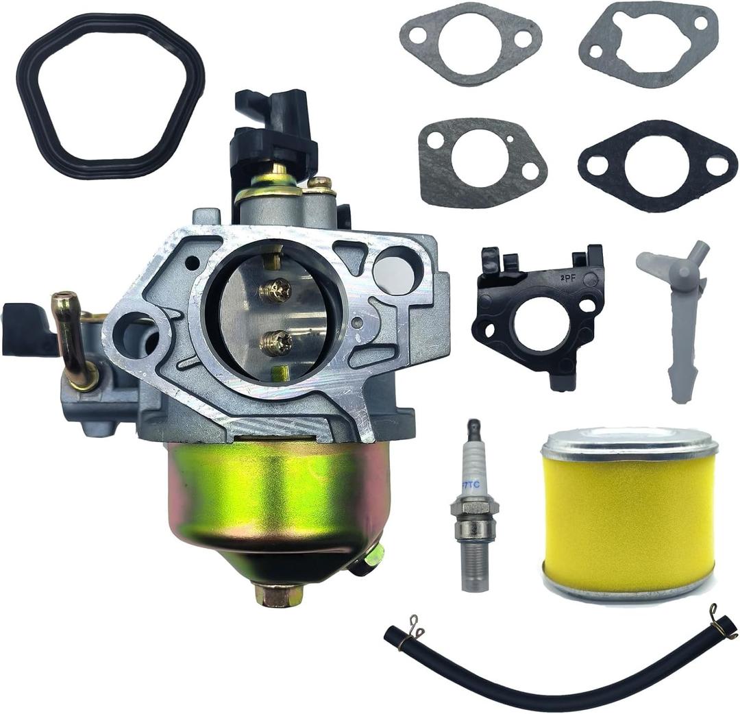 GX390 GX340 Carburetor with Air filter and Spark plug Fit for Predator 420 11hp 13hp 339 389cc 420cc Engines Pressure Washer Carb Replacement 16100-ZF6-V01, 16100-ZF6-V00