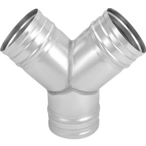 QWORK 4-Inch 3-Way Metal Duct Hose Connector, Y Shape  Durable, Leakproof, for Indoor/Outdoor Use, Ideal for Exhaust Fans, Dryer Vents