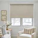 Oatmeal 100% Blackout Roller Shades for Window Room Darkening Thermal Insulated UV Protection Cordless Free-Stop Window Blinds for Bedroom Home Office Door Protect Privacy 50" W x 72" H