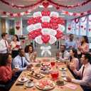 2 x 80 Set Valentine's Day Office Decor for Employees Staff Funny Work Decorations Celebrate Team Bonding for Workplace Coworker Office (Heart)