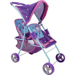 509 Crew Mermaid Twin Doll Stroller - Kids Pretend Play, Retractable Canopy, Easy to Fold for Storage & Travel, 2 Seats, Fits Dolls up to 18'', Ages 3+