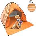 Pop Up Beach Tent Shade Sun Shelter UPF 50+ Canopy Cabana 2-3 Person for Adults Baby Kids Outdoor Activities Camping Fishing Hiking Picnic Touring (Orange Stripes), 64.9 inches x 59 inches x 43.3 inches