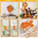 2PCS Fall Wreath Sash for Front Door - Autumn Wreath Satin Sash Embroidery Monogram Pumpkin Maple Leaf Harvest Decorative Door Hanger Garland Yard for Thanksgiving Gifts, DIY Sash Decor(55 x 5 inches)