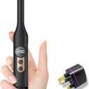 Mini Flat Iron Hair Straightener 1/3 Inch Pencil Flat Iron for Women Portable Travel Straightener and Curler 2 in 1 for Short Hair Beard and Pixie Cut with Adjustable Temp (Gold)