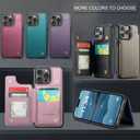 Compatible with iPhone 16 Pro 6.3" Wallet Case with Card Holder RFID Blocking for Women Men, Double Magnetic Clasp Kickstand Shockproof Phone Case Fit for iPhone 16 Pro, Blue