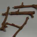 Kathson Natural Parrot Perch Bird Stand Pole Wild Grape Stick Paw Grinding Fork Parakeet Climbing Standing Branches Toy Chewable Cage Accessories for Small Budgies Cockatiels Lovebirds 4PCS