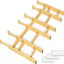 SpaceAid Bamboo Drawer Dividers with Inserts and Labels, Kitchen Adjustable Drawer Organizers, Expandable Organization for Home, Office, Dressers and Bathroom, 6 Dividers with 12 Inserts (13.25-17 in)